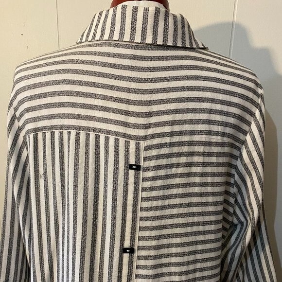 Soft Surrender Boho Button Down 3/4 Sleeve Striped Tunic Womens Top Size PXL - Picture 8 of 11